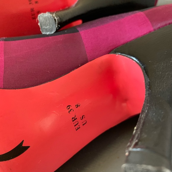 $35🔥Purple/black peep toe heels size US8 or 39 - Picture 6 of 6